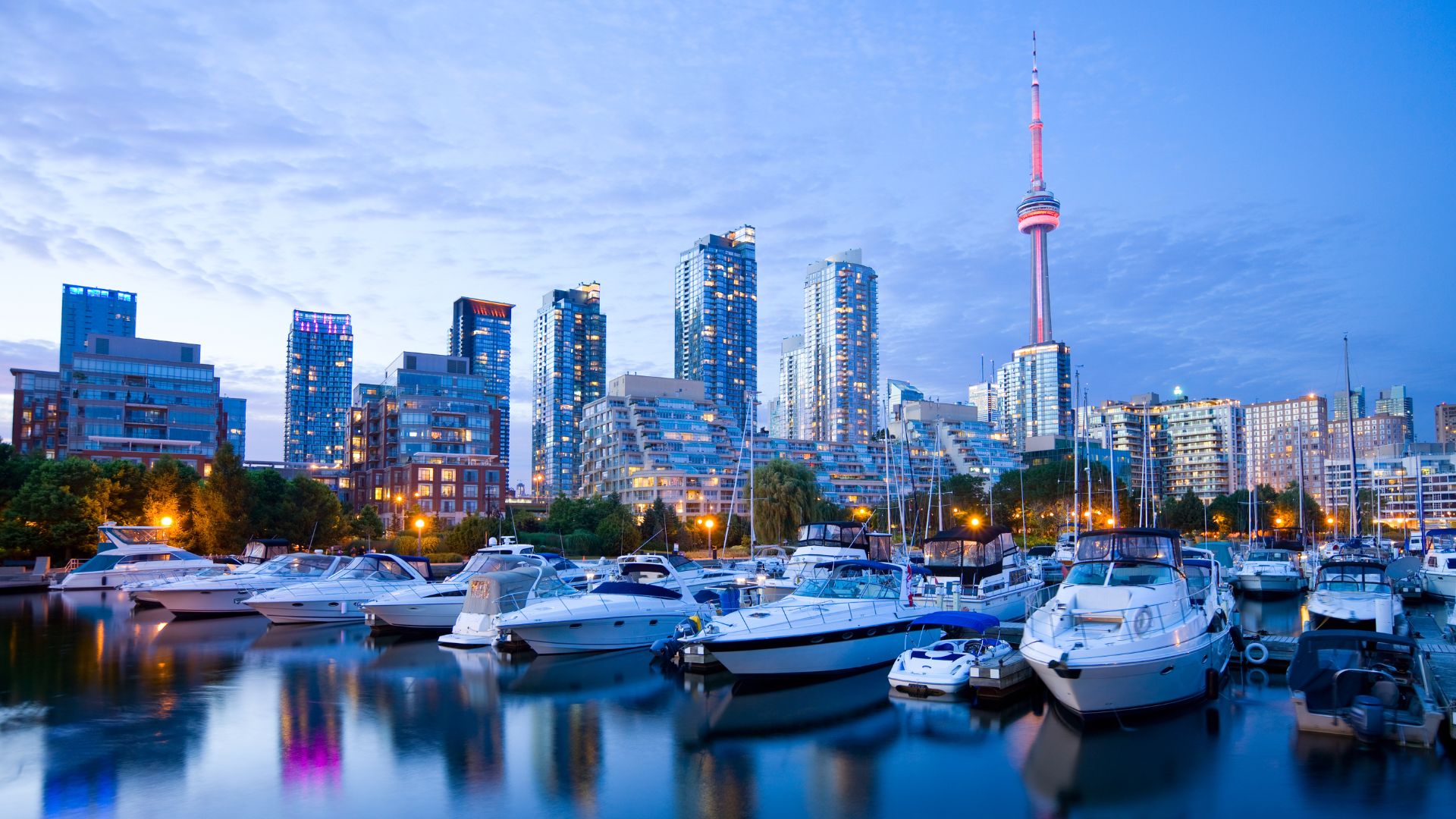 Waterfront and marina in downtown Toronto