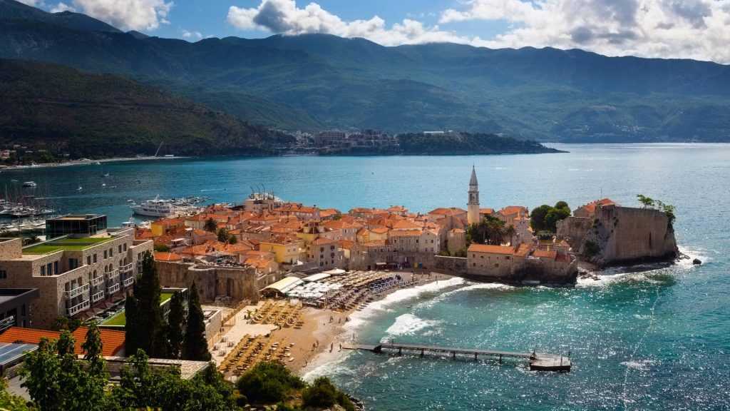 Top view of Budva, Montenegro.