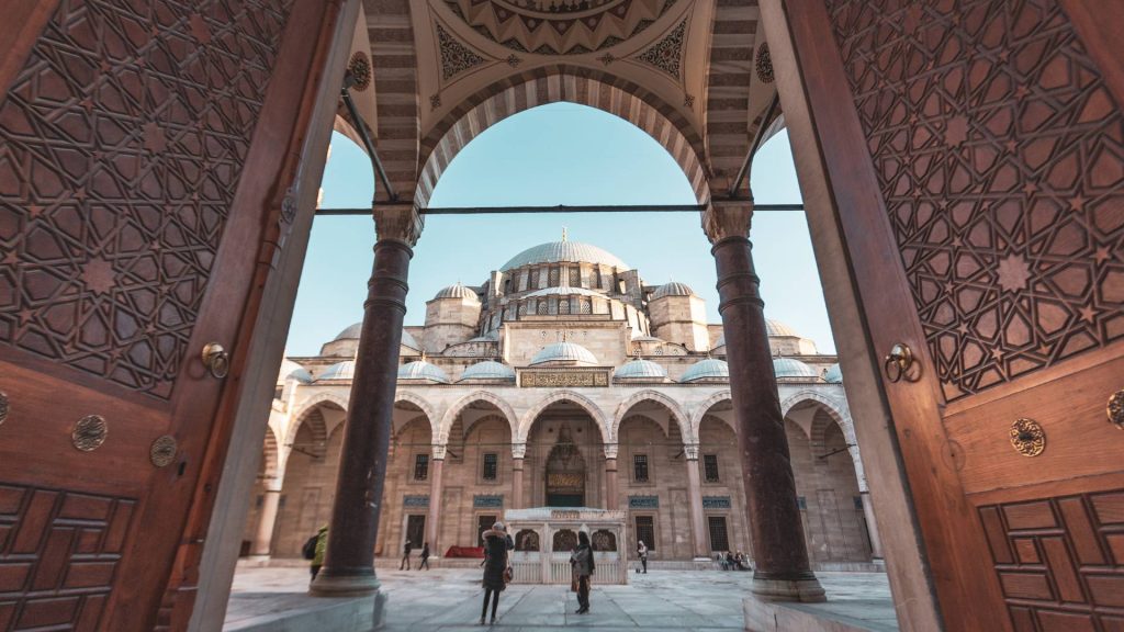 People Walking Near the Mosque