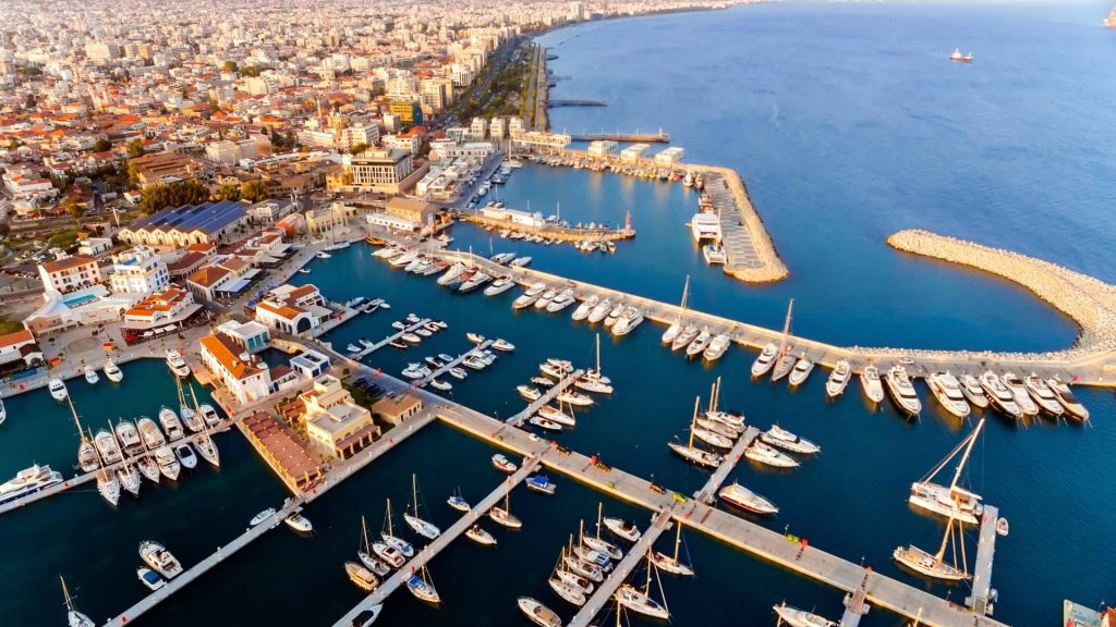 Aerial view of Limassol Marina, Cyprus