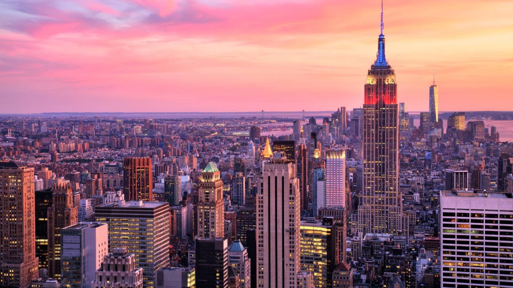 New York City Midtown with Empire State Building at Sunset