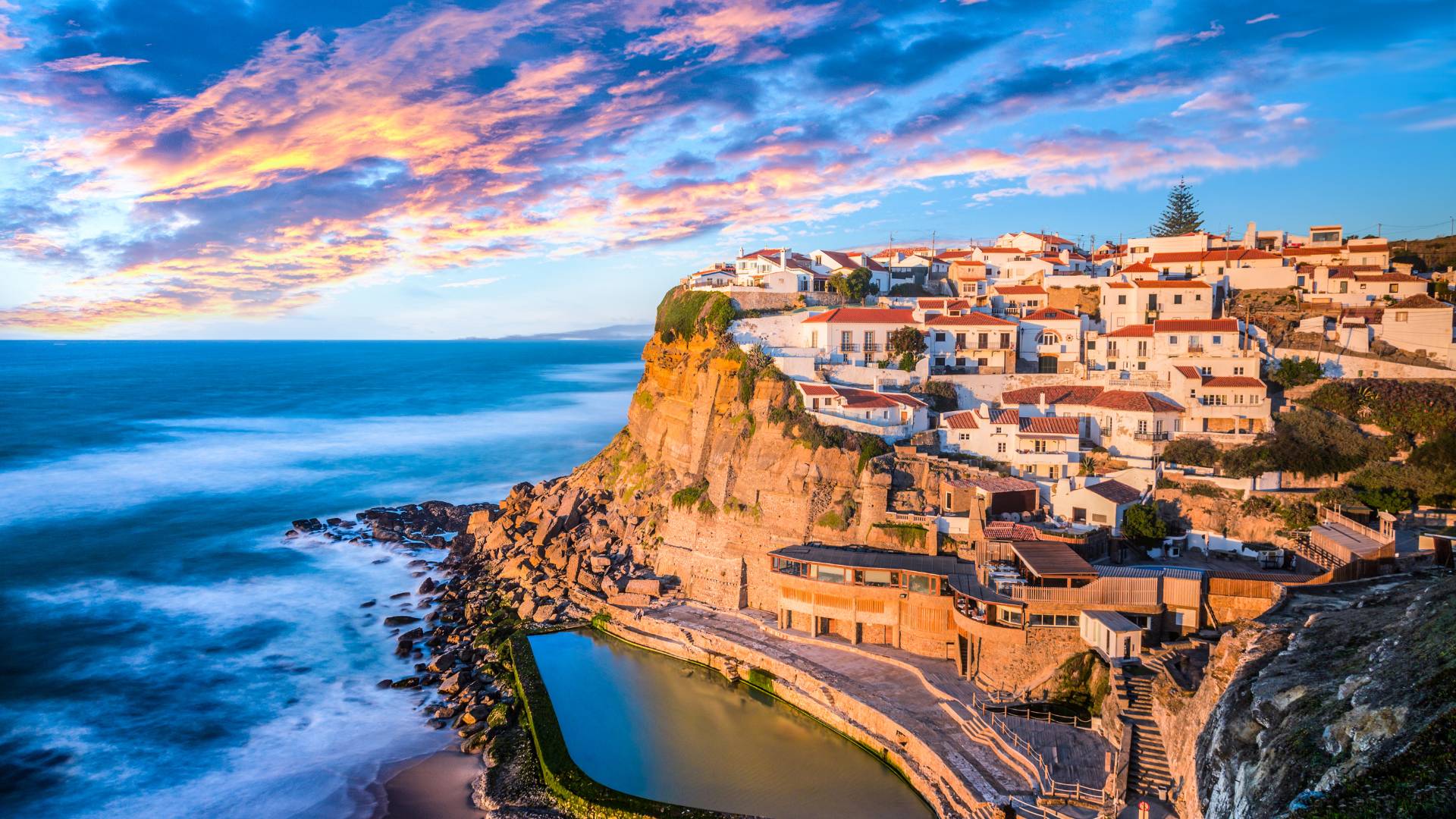 Azenhas do Mar, Sintra near Lisbon on a beautiful sunset