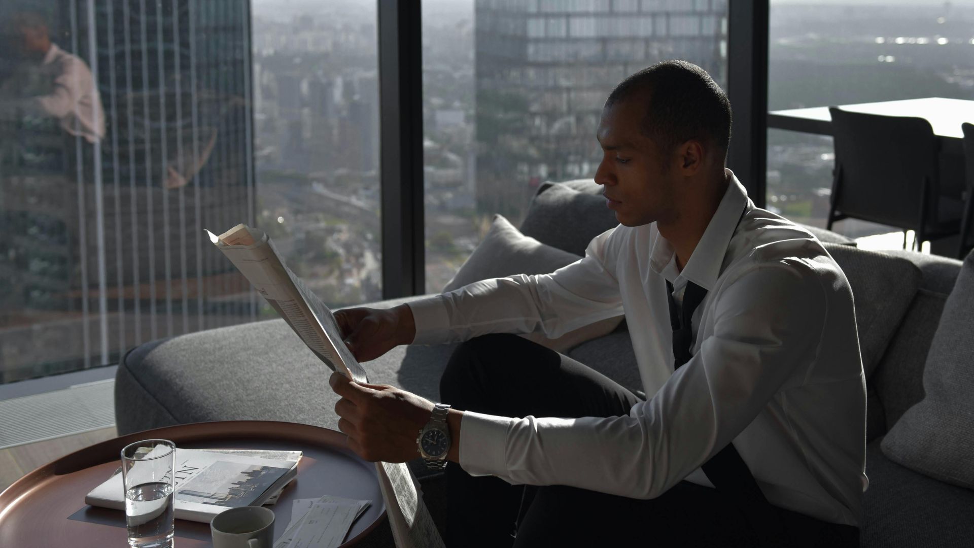 Global investor overlooking modern skyline symbolizing tax-free income strategies