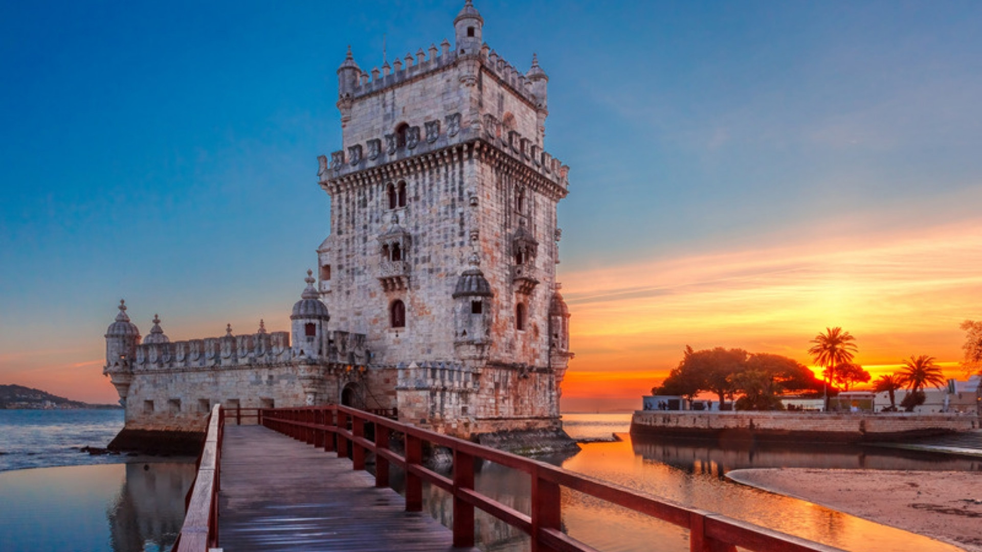 Belem Tower in Lisbon at sunset, Portugal residency and immigration